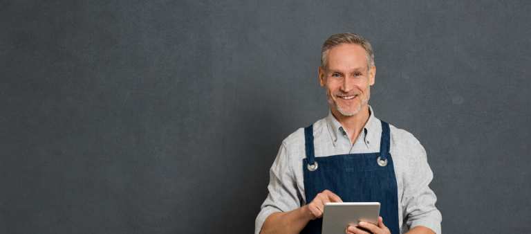 Commerçant avec tablette