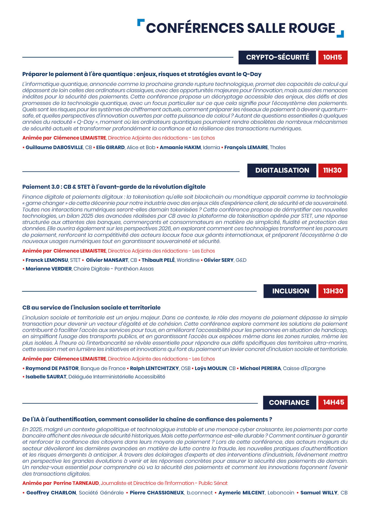 programme conference salle rouge